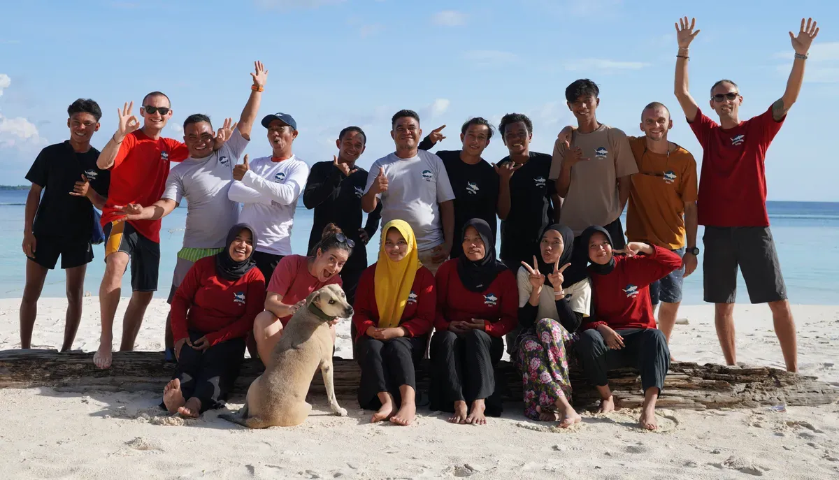 Blue Planet Dive Resort staff on the beach